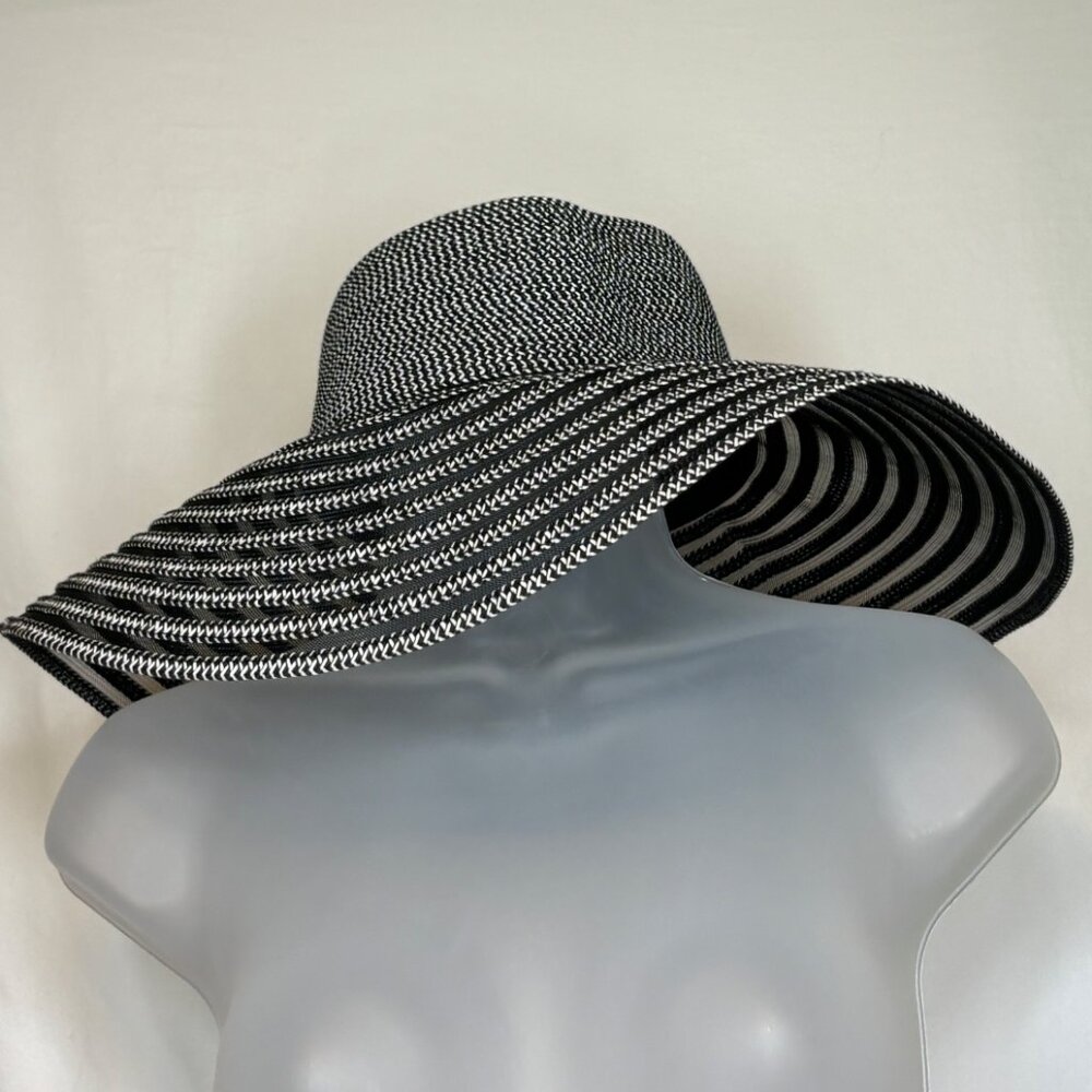 Vintage Daniele Meucci Sun Hat Black White Stripe
